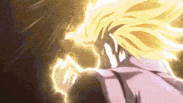 a close up of a person 's face with a lightning bolt coming out of it 's mouth .