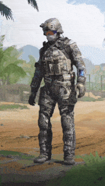 a man in a military uniform has a sticker on his arm that says ' u.s. marines '