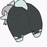 a cartoon drawing of a dog with a beard and wings