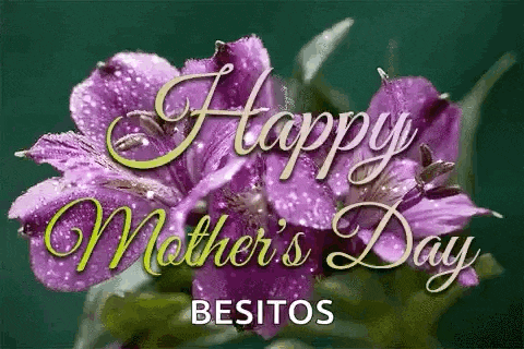 a mother 's day greeting card with purple flowers and the words `` happy mother 's day ''
