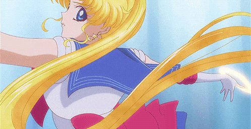 a girl with long blonde hair is wearing a blue sailor uniform
