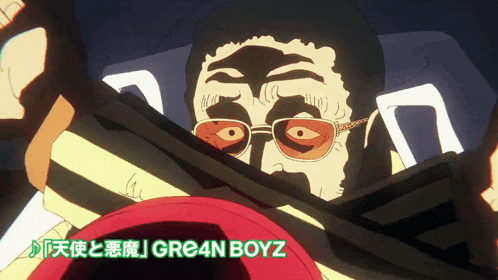 a cartoon of a man with glasses and the words gre4n boyz on the bottom right