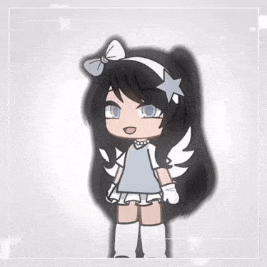 two anime girls are standing next to each other and one has a bow on her head