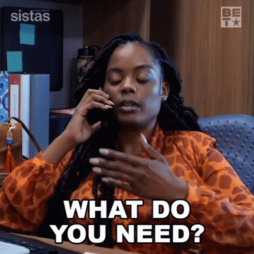 What Do You Need Sabrina Hollins GIF - What Do You Need Sabrina Hollins Sistas GIFs