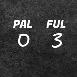 a black and white photo of a man with the words pal ful 03