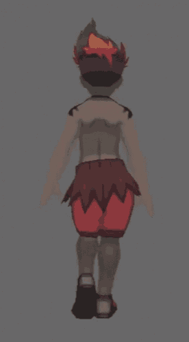a cartoon character is standing with his hands on his hips . he is wearing red shorts and sandals .