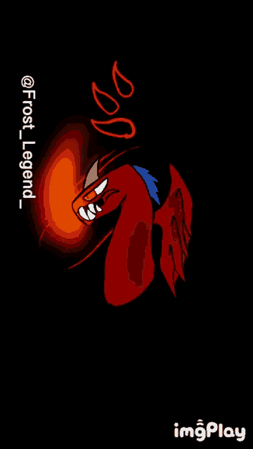 a drawing of a red dragon with the name frost legend