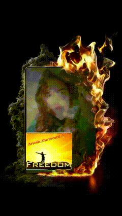 a picture of a woman with the word freedom on the bottom