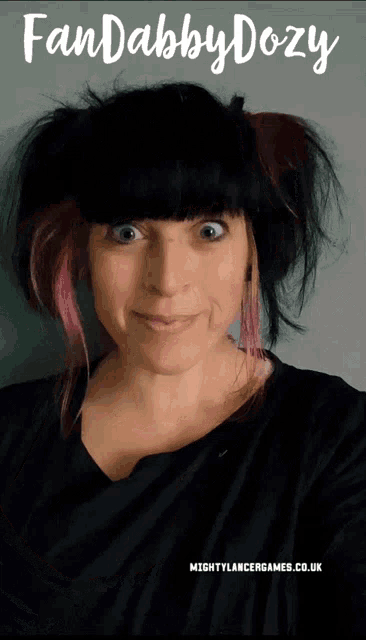 a picture of a woman with the words fandabydozy written on it