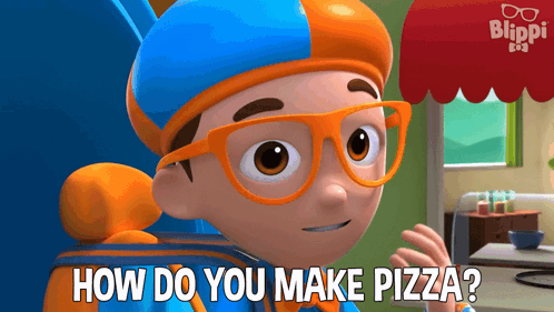 How Do You Make Pizza Blippi GIF - How Do You Make Pizza Blippi Blippi Wonders - Educational Cartoons For Kids GIFs