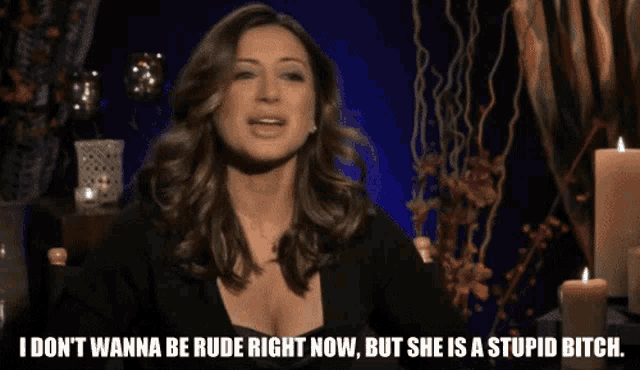 a woman says " i don t wanna be rude right now "