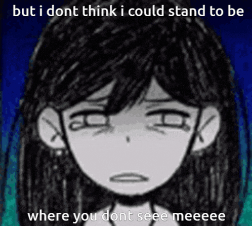 a black and white drawing of a girl with the words but i dont think i could stand to be