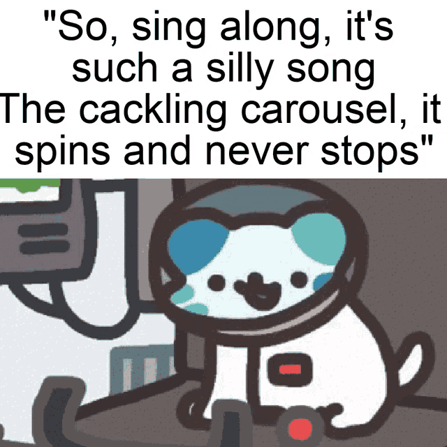 a cartoon of a cat singing along to a song