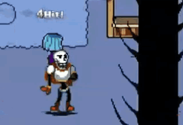 papyrus is standing in front of a waterfall in a video game