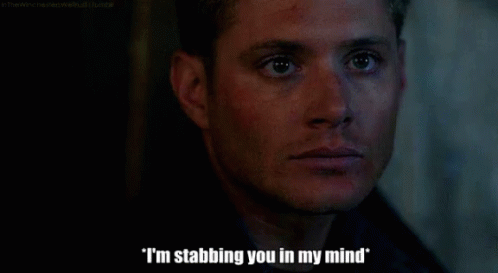 Stabbing Jensen Ackles GIF - Stabbing Jensen Ackles Dean Winchester GIFs