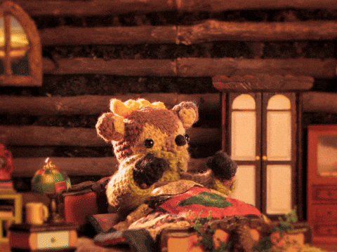 a stuffed animal with a crown on its head is sitting in a room