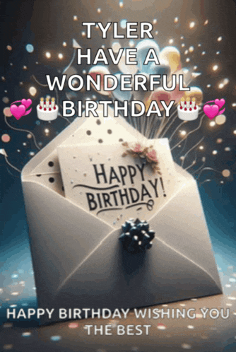 an envelope with a card inside that says happy birthday on it