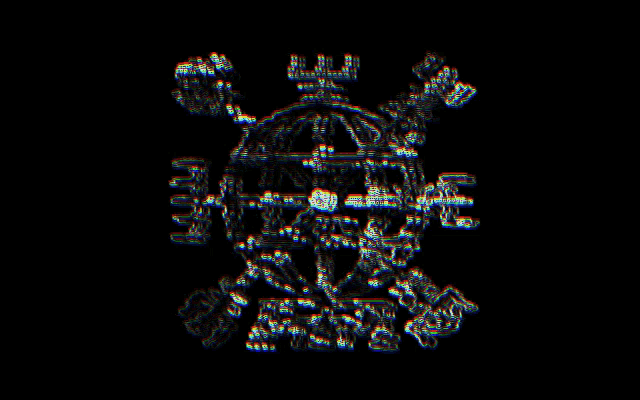 a black background with a drawing of a globe with the letters ee on it