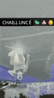 a picture of a person laying on the ground with a caption that says chaillonce