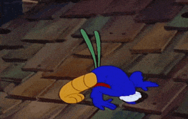 woody woodpecker is walking on a wooden surface