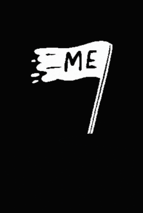 a drawing of a person falling with the letter h coming out of it