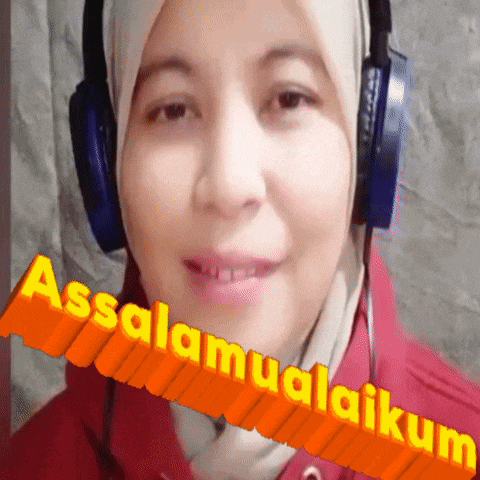 a woman wearing headphones says " assalamualaikum " on the bottom