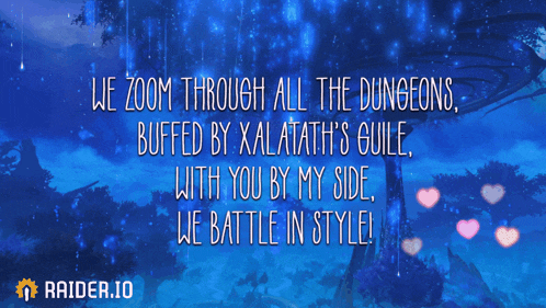 a blue background with the words we zoom through all the dungeons