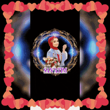 a picture of a woman in a hijab with the name sanatim on the bottom