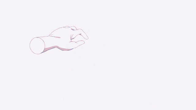 a drawing of a girl with long blue and pink hair