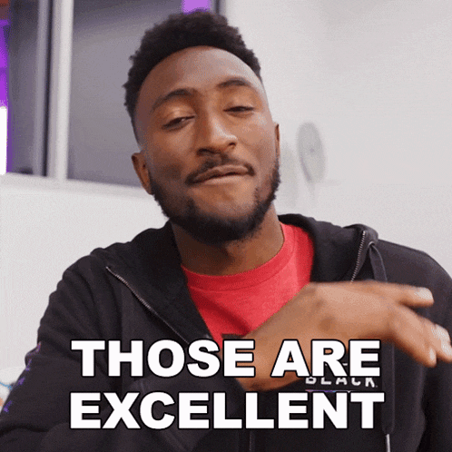 a man wearing a black jacket says those are excellent