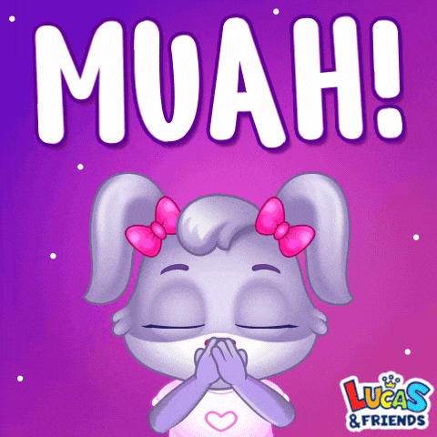 a lucas and friends sticker with a cartoon bunny