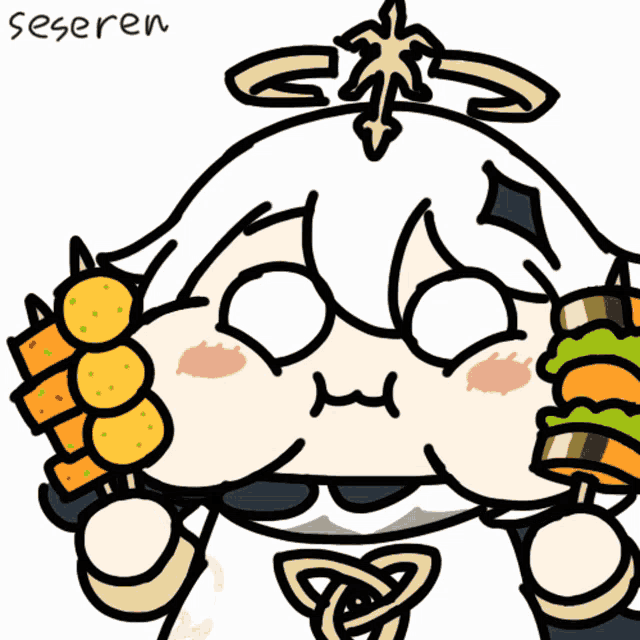a cartoon drawing of a girl with the word seseren on the bottom right