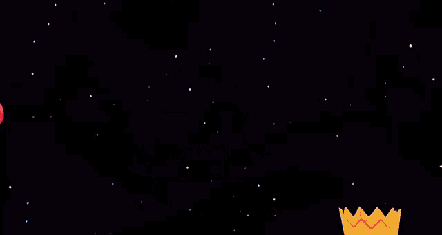 a red among us stuffed animal is flying through space .