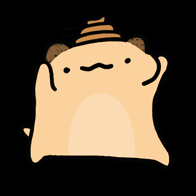 a cartoon drawing of a cat with a hat on