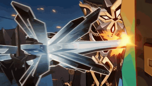 a computer generated image of a sword being thrown
