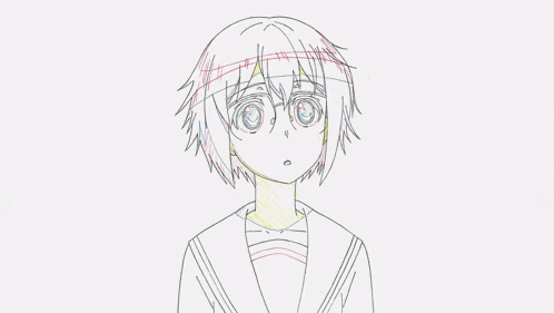 a black and white drawing of a girl 's face with glasses