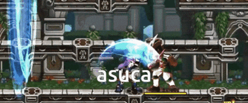 a video game with a character named asuca