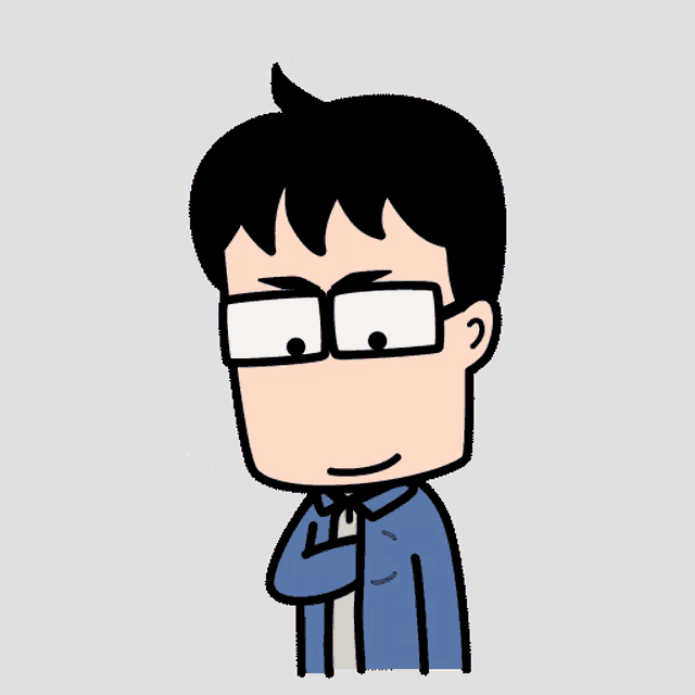 a cartoon of a man wearing glasses holding a heart