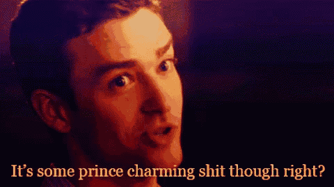 a man says it 's some prince charming shit though right ..