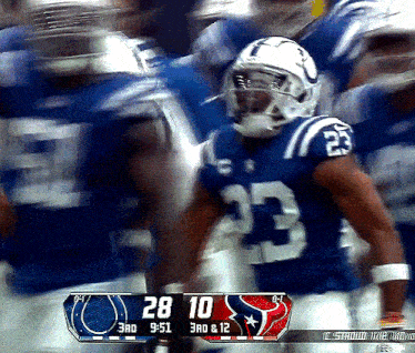 a football game is being played between the colts and the houston texans