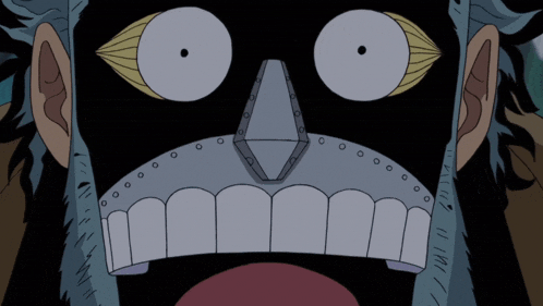 a close up of a cartoon character 's face and mouth