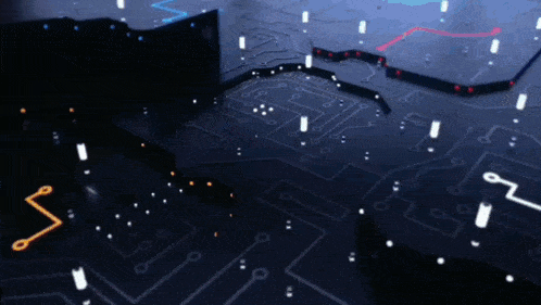 a computer generated image of a circuit board with the letter l in the middle