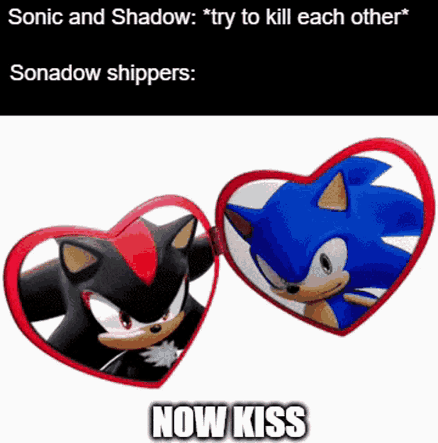 Sonic Now Kiss Sonadow Shippers Be Like GIF - Sonic Now Kiss Sonadow Shippers Be Like Shadow Now Kiss GIFs