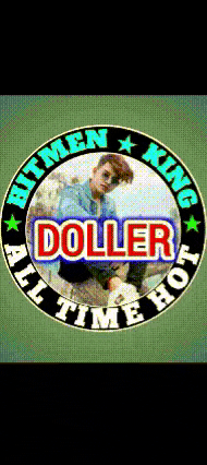 a picture of a man in a blue shirt with the words doller all time hot