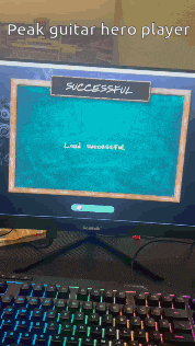 a computer monitor displays a successful load screen