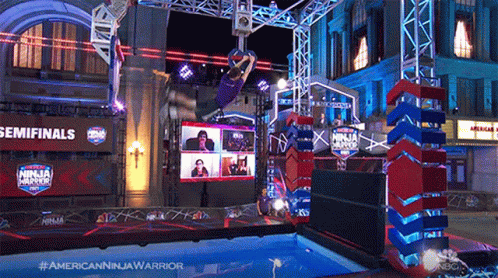 Made It American Ninja Warrior GIF - Made It American Ninja Warrior Swing Through GIFs