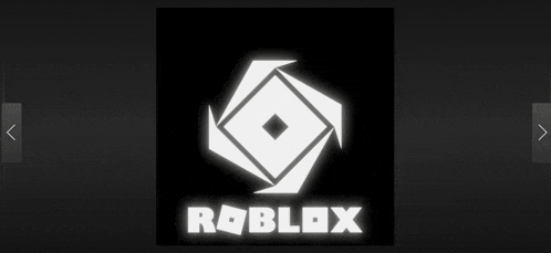 a roblox logo is displayed on a dark background