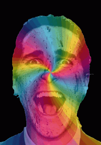 Rainbow American Psycho GIF - Rainbow American Psycho Christian Bale GIFs