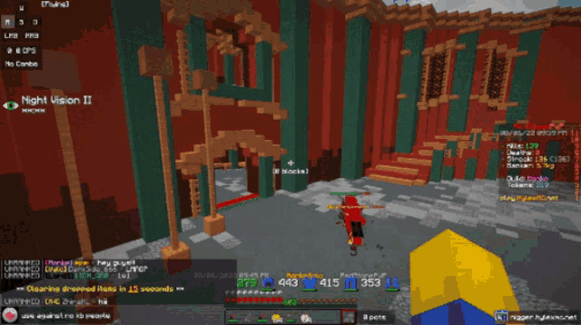 a screenshot of a minecraft game with the name night vision ii