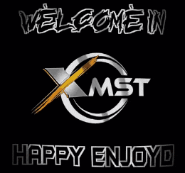 a black background with a logo for xmst and the words welcome in happy enjoyd
